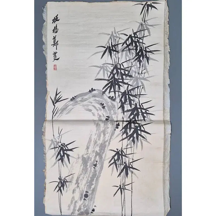 [BUNJANG] Jeongseop (판교 정섭) Ink Wash Bamboo Painting - Antique Korean Art / 판교 정섭 필 묵죽도 대나무 육필 고서화 그림 골동품 미술품