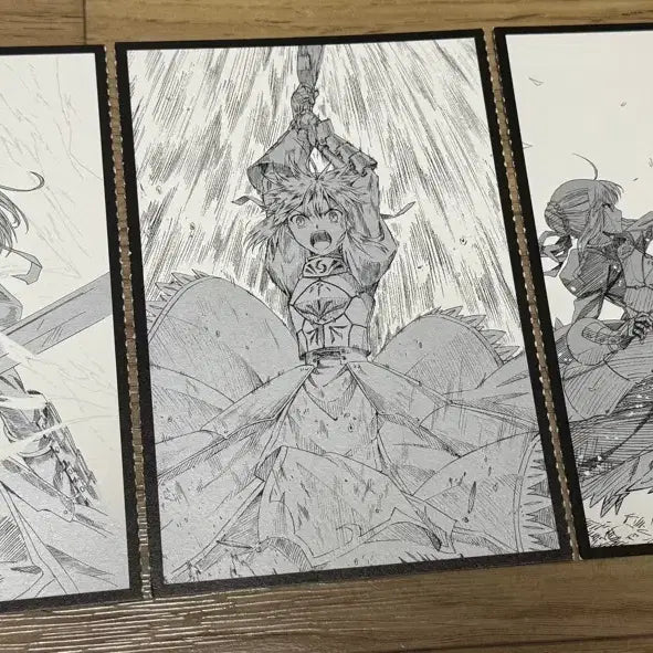 [BUNJANG] Fate/Zero Blu-ray Standard Edition Saber Replica Art Postcard Set / 페이트 제로 블루레이 스탠다드 에디션 특전 세이버 복제 원화 엽서 3매