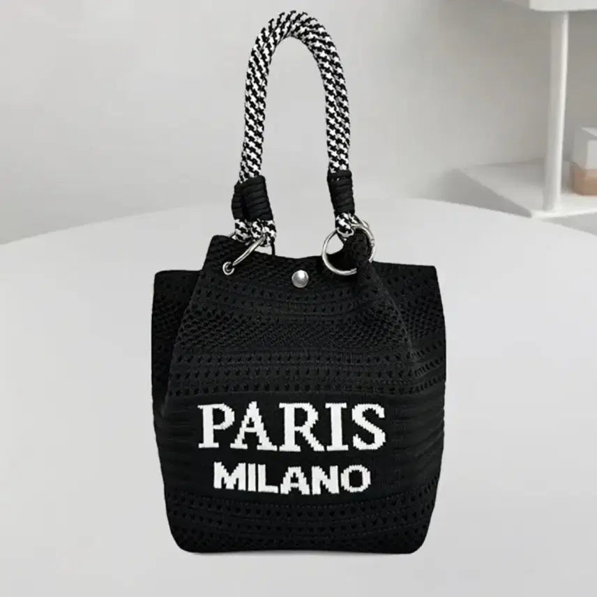 [BUNJANG] PARIS MILANO Lettering Tote Bag / 여성토트백(검정)