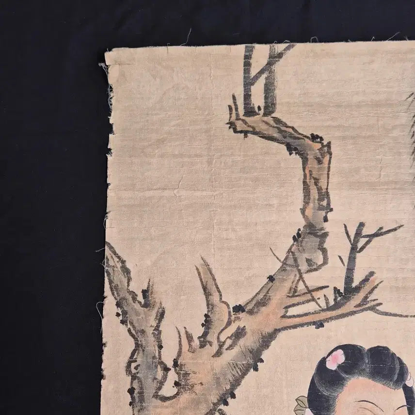 [BUNJANG] Qing Dynasty Court Painter Leng Mei Scholar Beauty Painting / 중국 청대 궁정화가 냉매 유하 사녀도 고화 미인도 골동품 고미술품 그림