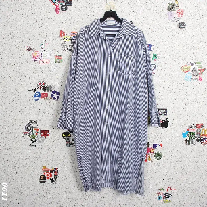 [BUNJANG] 86 Project Striped Shirt Dress / 여성F/ 86프로젝트 스트라이프 셔츠 원피스 22-3