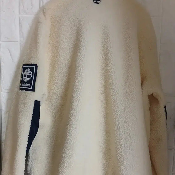 [BUNJANG] Timberland Fleece Jacket - Ivory/Navy / 팀버랜드 플리스 자켓 아이보리/네이비