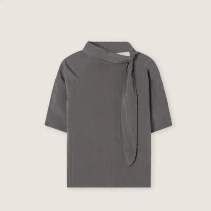 [BUNJANG] Roem High Neck Short Sleeve Blouse / 로엠 하이넥 반팔 블라우스