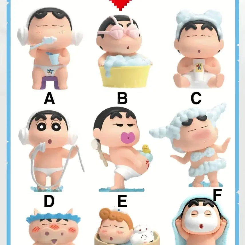 [BUNJANG] Jandoon Crayon Shin-chan Bath Series Figure / Jandoon 짱구 목욕 시리즈 피규어