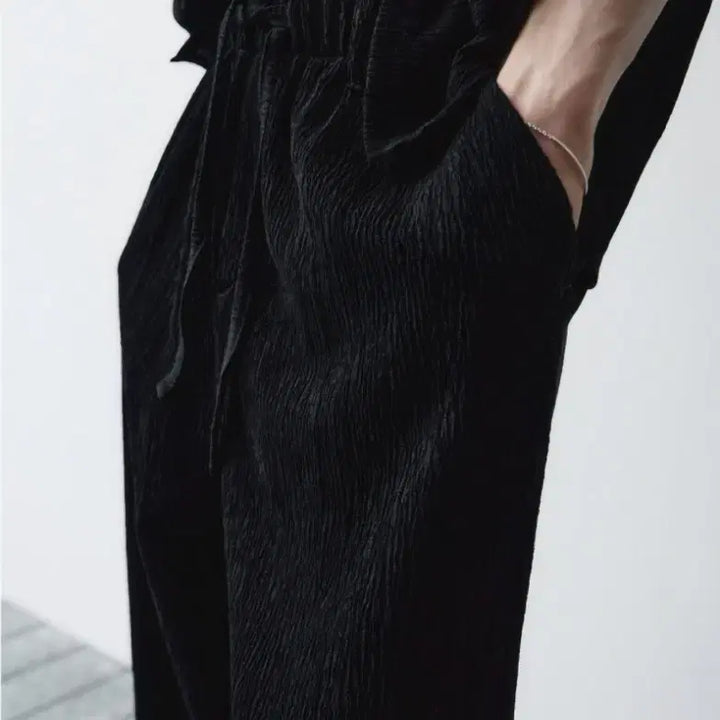 [BUNJANG] Noir Pleated Semi Oversized Wide Setup / 셋업) 노이어 플리츠 세미 오버, 와이드 셋업