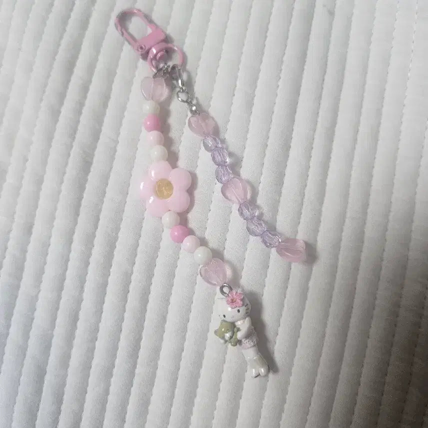[BUNJANG] Vintage Hello Kitty Shibuya Long Leg Kitty Strap Charm / 고전키티 시부야롱다리키티 고전 키티스트랩 비즈형 키링