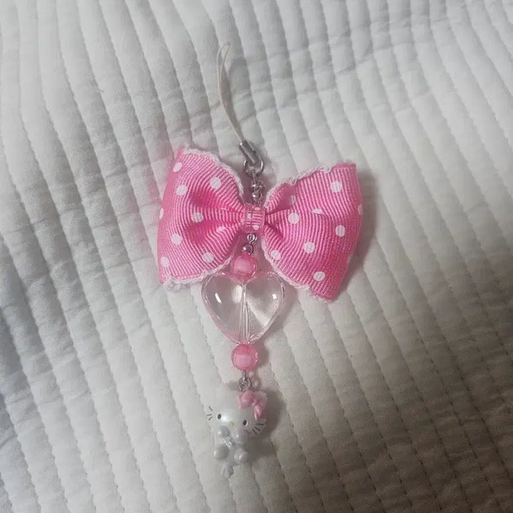 [BUNJANG] Vintage Charmmykitty Kitty Strap Keychain / 고전 키티스트랩 챠미키티 키링