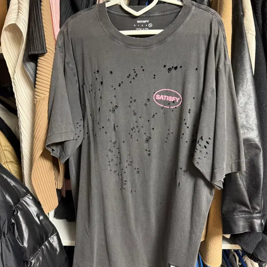 [BUNJANG] Satisfy Mothtech T-Shirt Aged Black 2015 / [4] 새티스파이 2015 모스테크 티셔츠 에이즈드 핑크 블랙