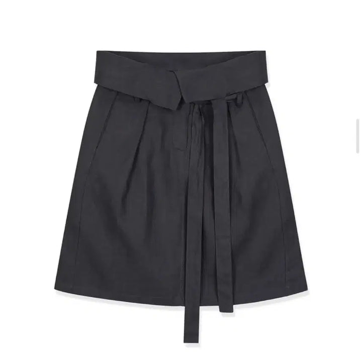 [BUNJANG] REBOLD Linen Fold Skirt (Charcoal) / 리볼드 REBOLD 린넨 폴드 스커트 (차콜)