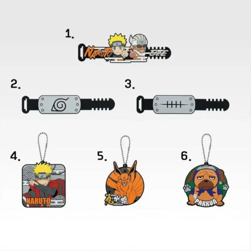 [BUNJANG] Naruto Ichiban Kuji Prize H Rubber Keychain Set (5 Types) / (새상품) 제일복권 나루토 H상 러버 키체인 5종 일괄