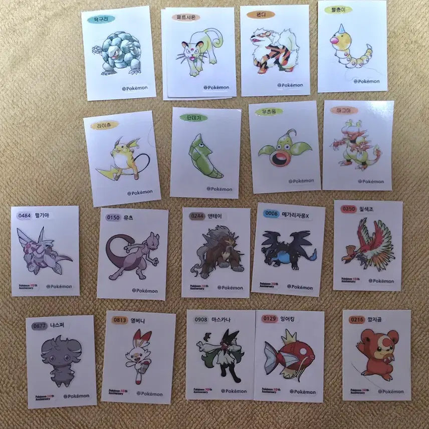 [BUNJANG] Pokemon Stickers Bundle Set (Mewtwo, Entei, Lugia, Mega Charizard, etc.) / 포켓몬 띠부실 일괄양도 [뮤츠,앤테이,칠색조,메가리자몽] 등등