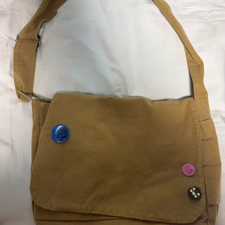 [BUNJANG] Khaki Canvas Crossbody Bag / 카키색 크로스백 캔버스 천 가방