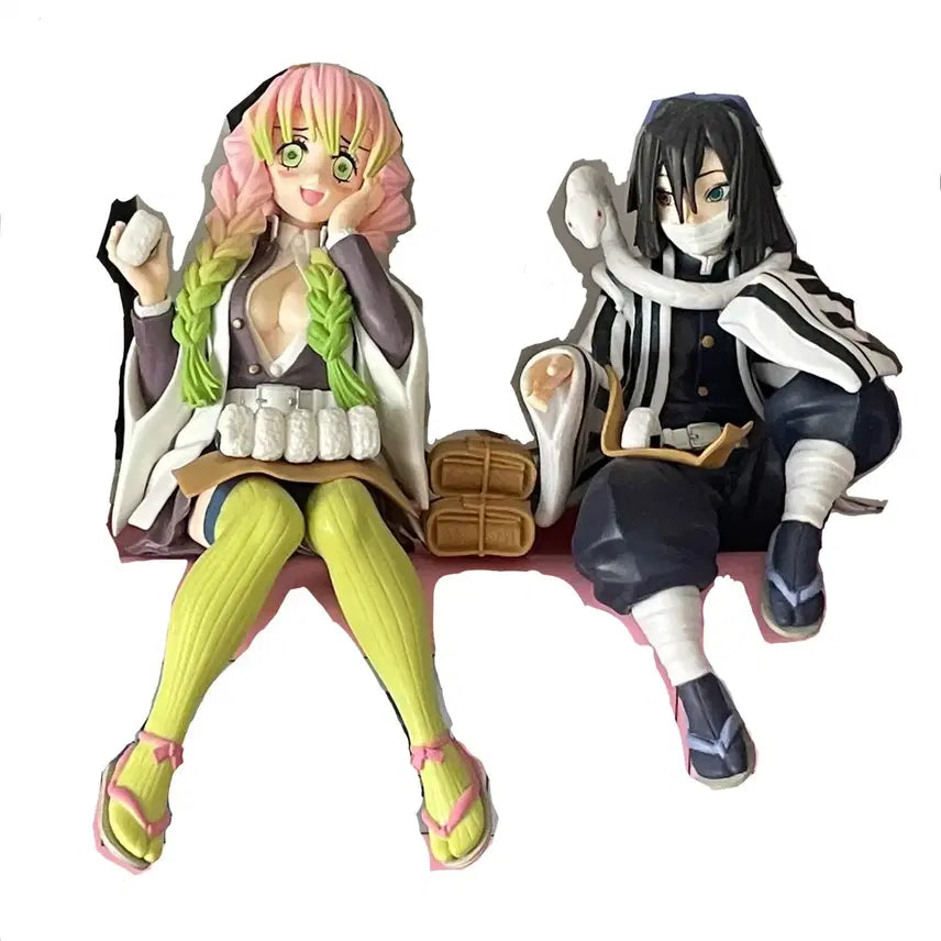 [BUNJANG] Demon Slayer Mitsuri Kanroji &amp; Obanai Iguro Onigiri Figures Bundle Set / 귀칼 미츠리 오바나이 주먹밥 피규어 일괄