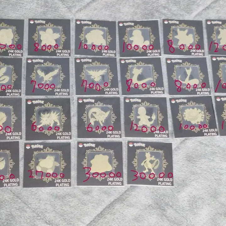 [BUNJANG] Pokemon 24K Gold Plated Sticker / 포켓몬 24k 금도금 띠부씰 판매합니다