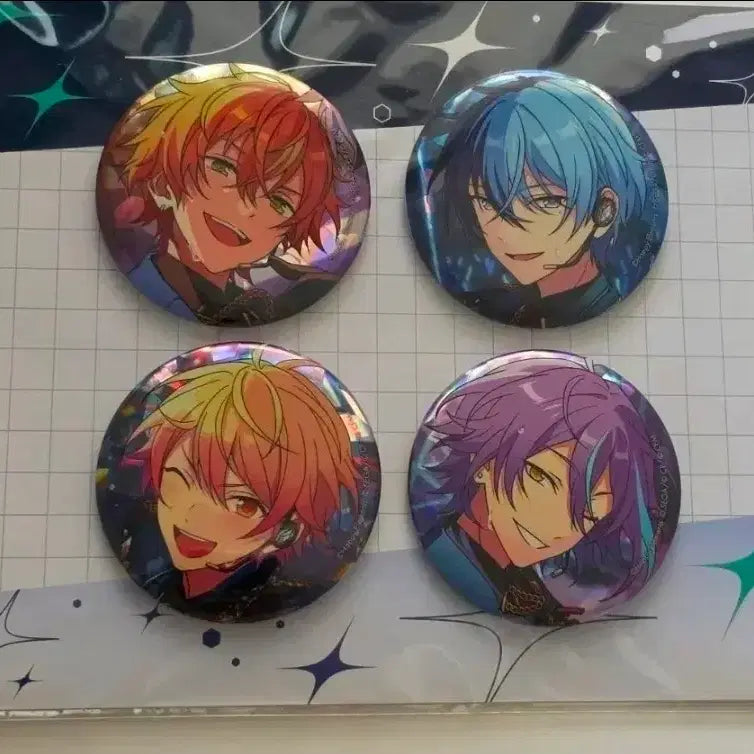[BUNJANG] Project SEKAI x Ensemble Stars Collaboration Can Badge Set (Akito, Toya, Rui, Tsukasa) / 프로세카 프세카 앙스타 콜라보 캔뱃지 세트 아키토 토우야 루이 츠카사