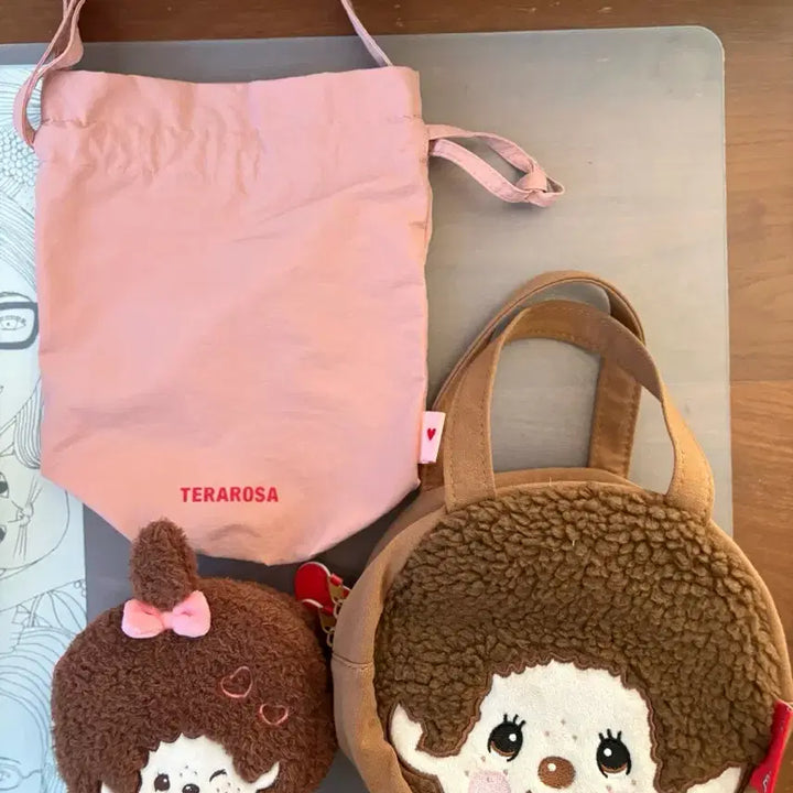 [BUNJANG] Monchhichi Lunch Bag + Pouch Set / 몬치치 도시락가방+파우치