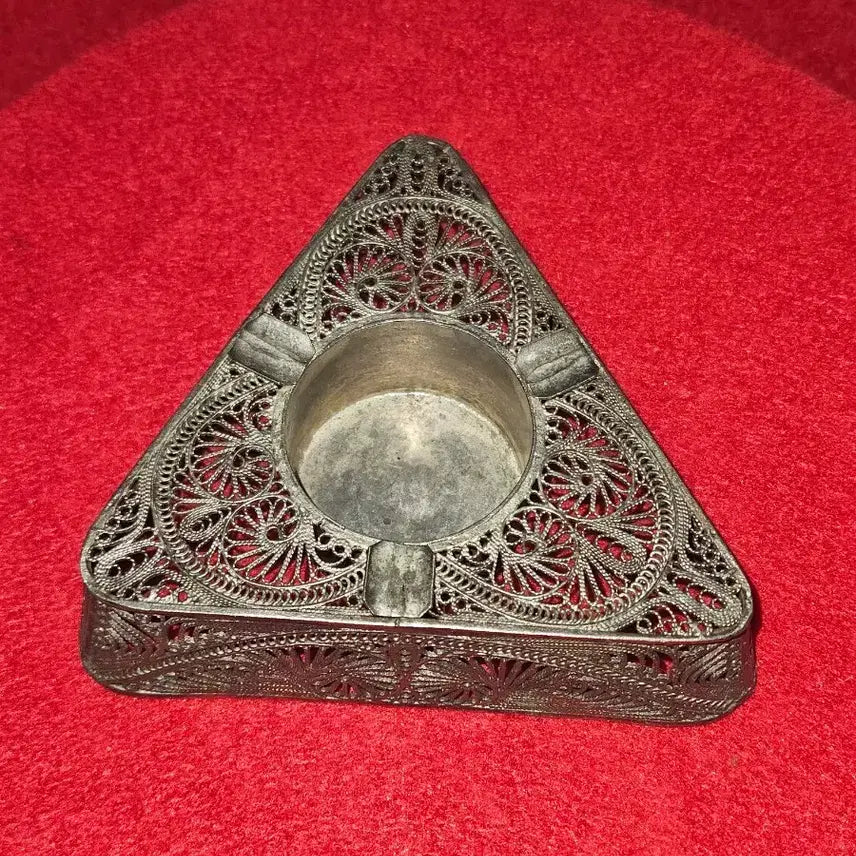 [BUNJANG] Guildford &amp; Sons 1898 Silver-plated Brass Filigree Ashtray/Trinket Dish / [명가1898 Guildford &amp; Sons .Silver on Bras