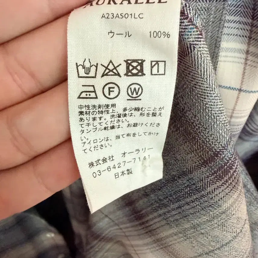 [BUNJANG] Auralee 23AW Super Light Wool Check Shirt Grey Check / 오라리 23 aw 그레이 체크셔츠