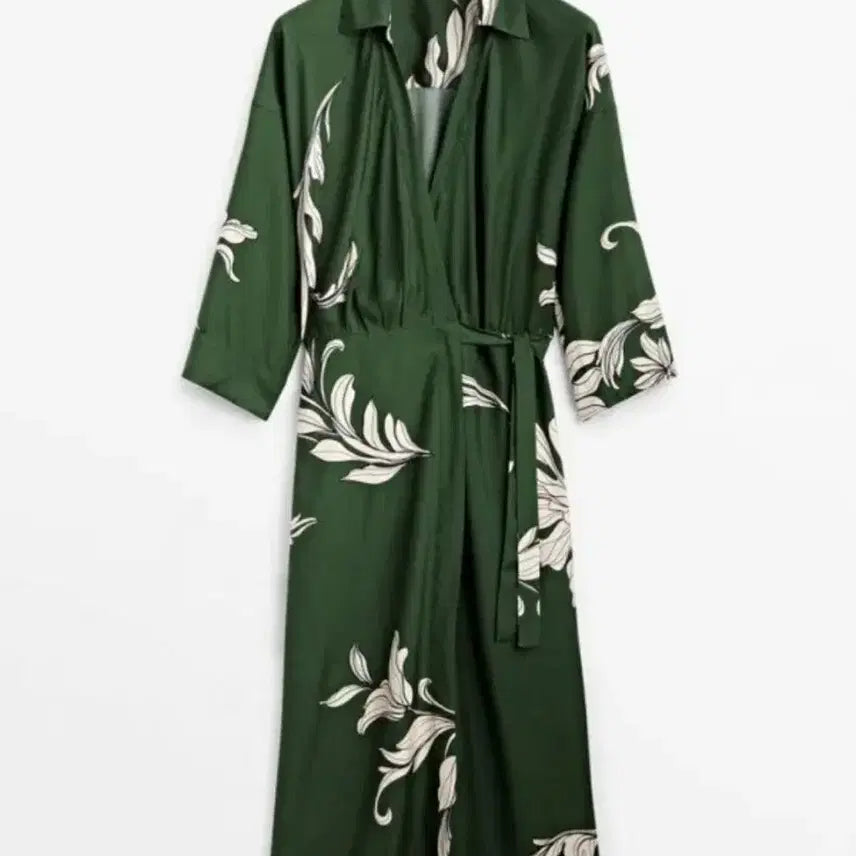[BUNJANG] Massimo Dutti Floral Print Wrap Dress / 마시모두띠 그린 랩원피스 (새상품)