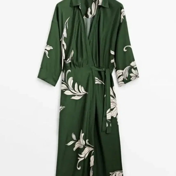 [BUNJANG] Massimo Dutti Floral Print Wrap Dress / 마시모두띠 그린 랩원피스 (새상품)