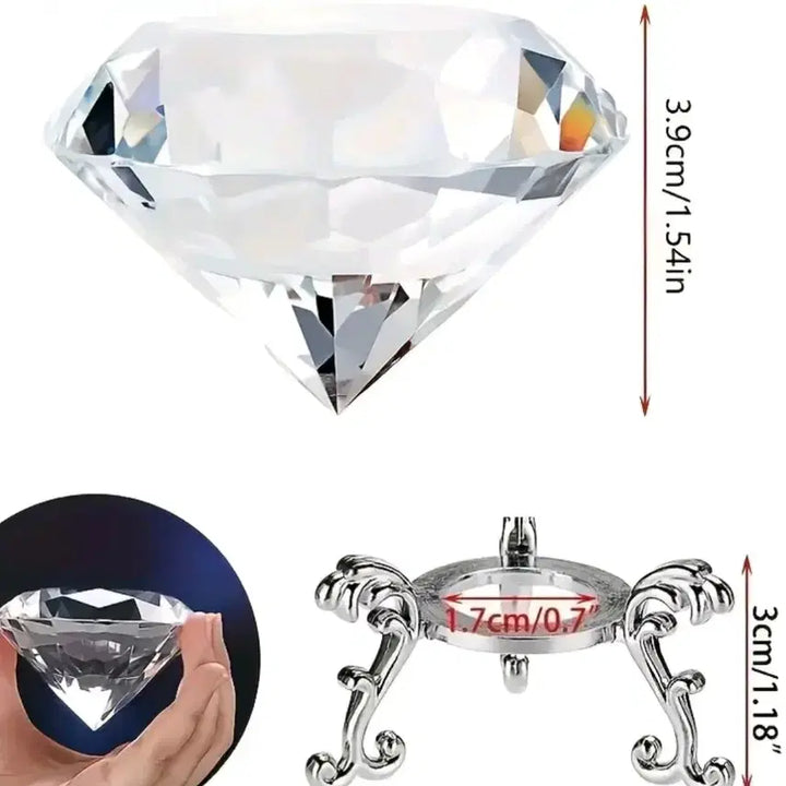 [BUNJANG] Crystal Diamond Ornament with Stand / 6cm 왕다이아몬드+받침대 포함 새상품