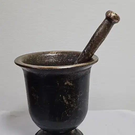 [BUNJANG] Antique Joseon Dynasty Bronze Mortar and Pestle Set / 옛날 조선시대 방짜유기 놋쇠  주물 놋절구 희귀절구 명품 놋쇠절구