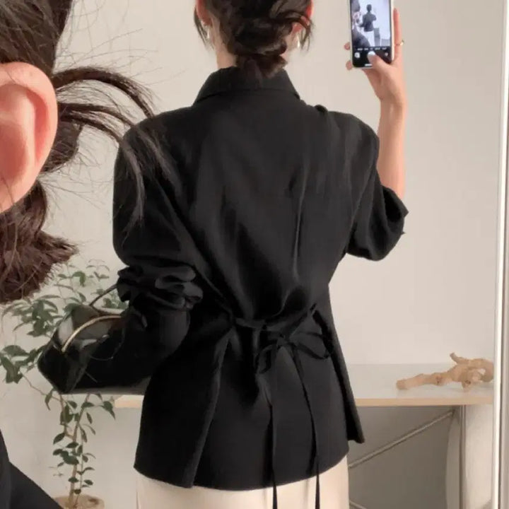 [BUNJANG] Thoughts Black Erda Strap Blouse / [사색] 에르데 스트랩 블라우스 블랙