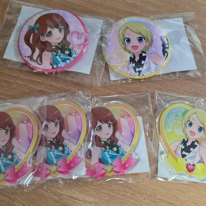 [BUNJANG] Pri-Chan The Super Star! Maru Kuji Kanon Serena Keychain &amp; Badge Bundle (Bromide) / 프리티리듬 오로라드림 마루쿠지 카논 세레나 키링 뱃지 일괄 (브로마이드)