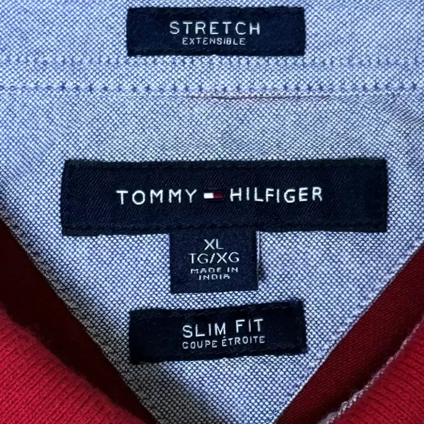 [BUNJANG] Tommy Hilfiger Striped Short Sleeve Polo Shirt Slim Fit XL / 타미힐피거 스트라이프 반팔 카라티 (슬림핏 XL)