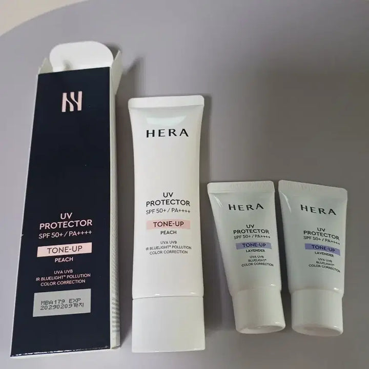 [BUNJANG] Hera UV Protector Tone-Up Peach &amp; Lavender Set / 헤라 UV 프로텍터 톤업 피치 본품+라벤더