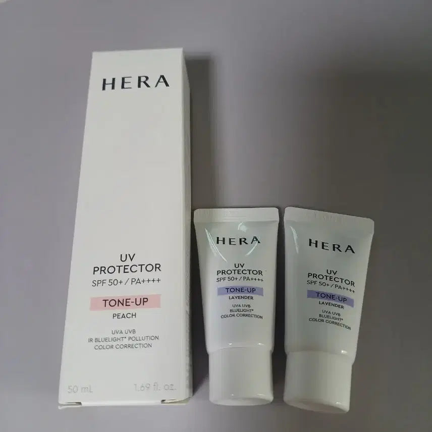[BUNJANG] Hera UV Protector Tone-Up Peach &amp; Lavender Set / 헤라 UV 프로텍터 톤업 피치 본품+라벤더