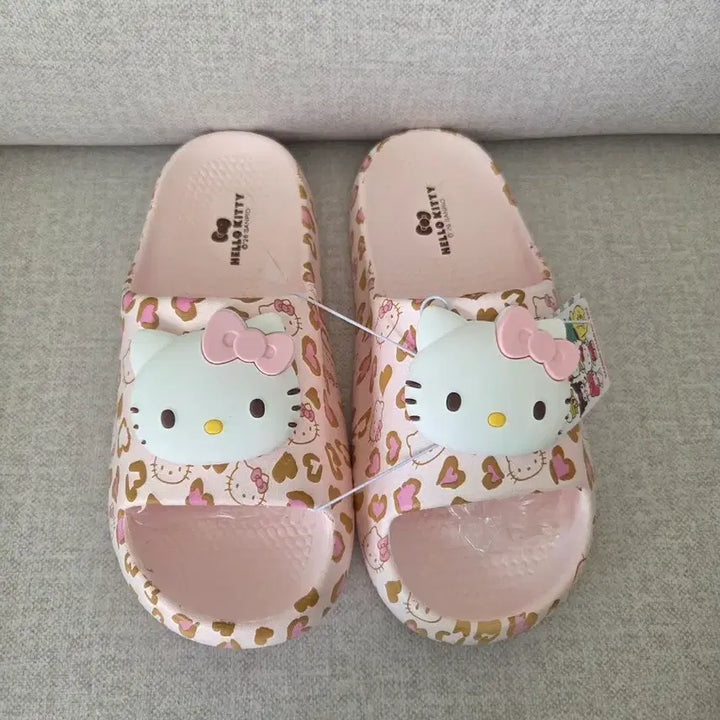 [BUNJANG] Sanrio Hello Kitty Pink Leopard Print Slippers / (새상품) 산리오 헬로키티 핑크 레오파드 호피 슬리퍼