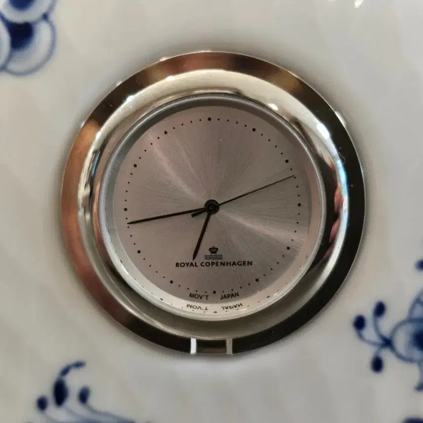 [BUNJANG] Royal Copenhagen Blue Palmette Table Clock / 덴마크 로얄 코펜하겐 Blue Palmette 탁상시계