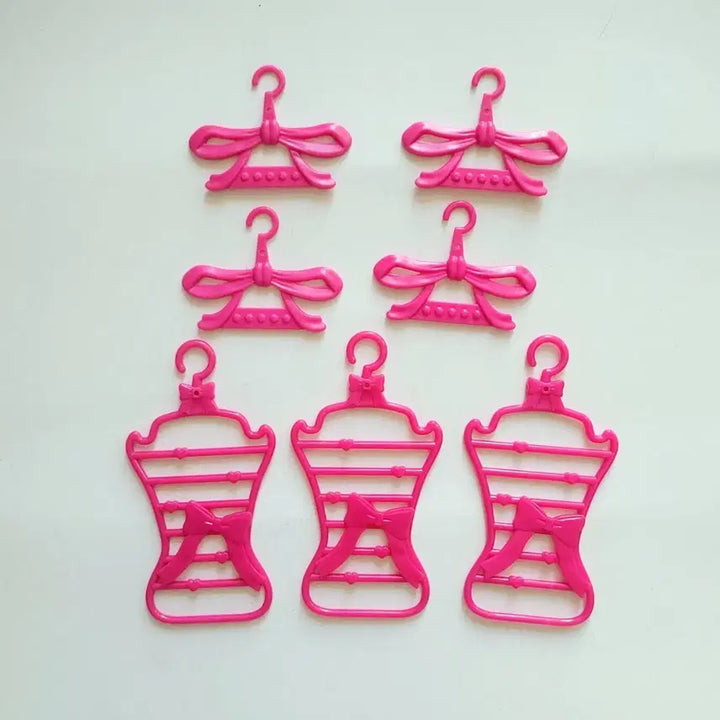 [BUNJANG] Takara Tomy Doll Hangers (Set of 7) - Pink Ribbon Design / 타카라토미 인형 옷걸이  제니 옷걸이