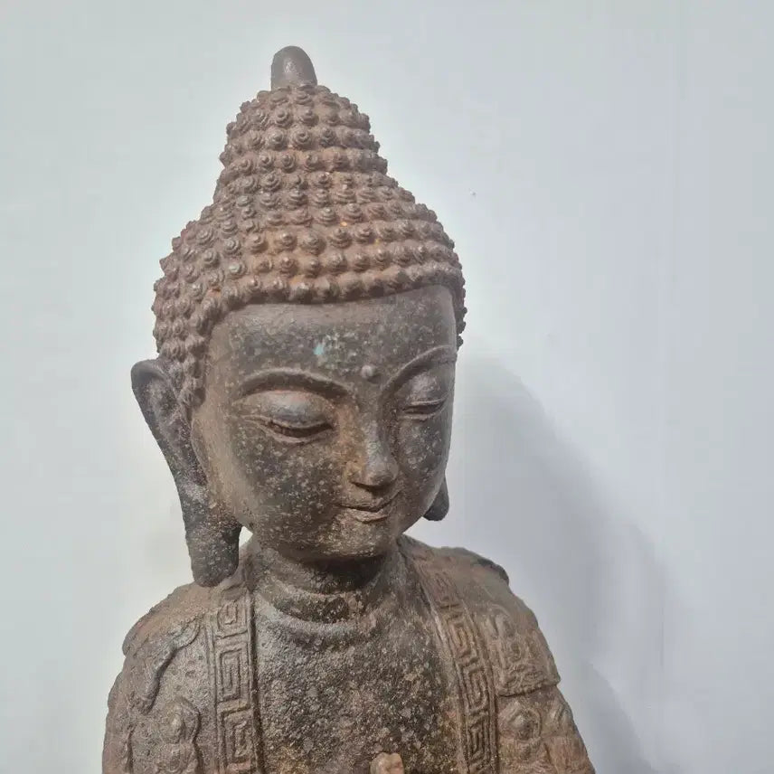 [BUNJANG] Cast Iron Buddha Statue (Shakyamuni) / 20년소장품 무쇠 여래 석가 좌상불