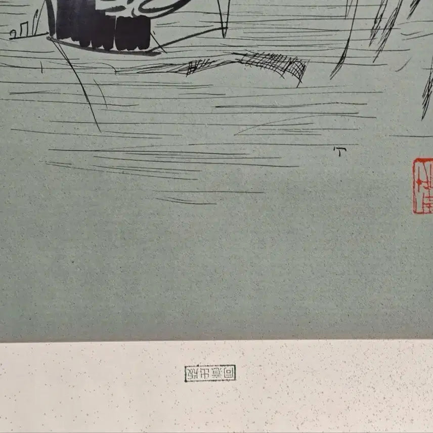 [BUNJANG] Wu Guanzhong Jiangnan Water Town Landscape Painting / 우관중 필 강남수향 육필 풍경화 그림 중국골동품 고미술품 고화