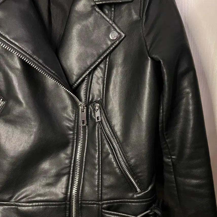 [BUNJANG] Zara Leather Rider Jacket Black / 자라 가죽 라이더 자켓 블랙