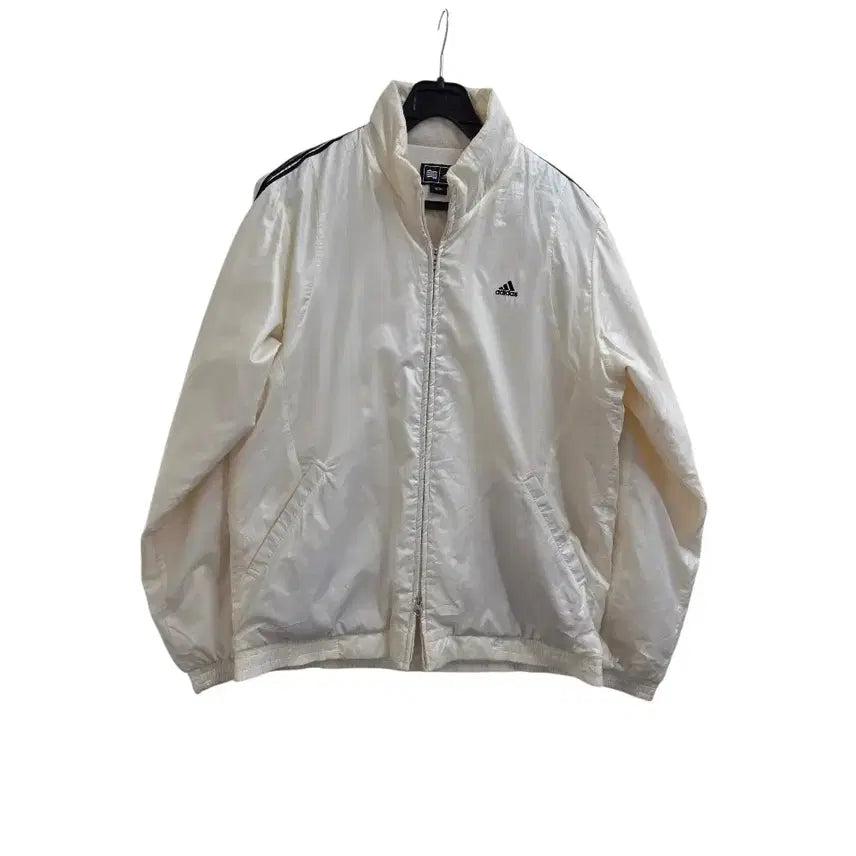 [BUNJANG] Adidas Three-Stripes Two-Way Lightweight Down Jacket Ivory (M) / [프립]M/아디다스 삼선 투웨이 경량패딩 아이보리