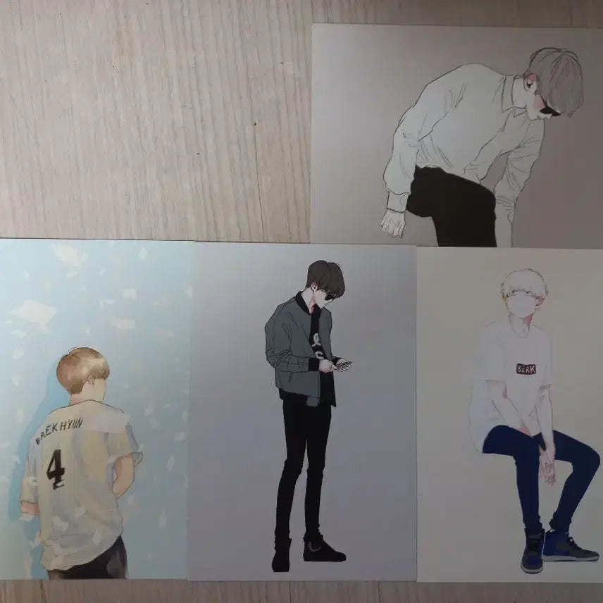 [BUNJANG] Baekhyun Fan Art Book, Postcards, Stickers Bundle Set / 백현 팬아트북, 팬아트엽서, 스티커