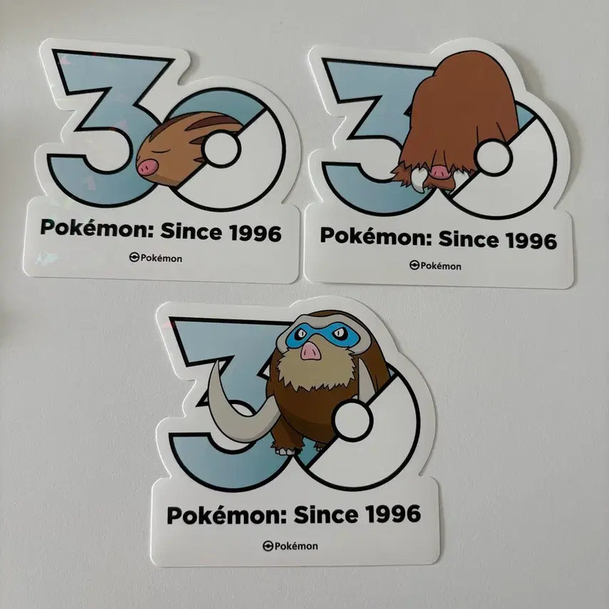 [BUNJANG] Pokemon 30th Anniversary Logo Stickers (1st to 9th Gen) / 포켓몬 30주년 로고스티커 꾸꾸리+메꾸리+맘모꾸리