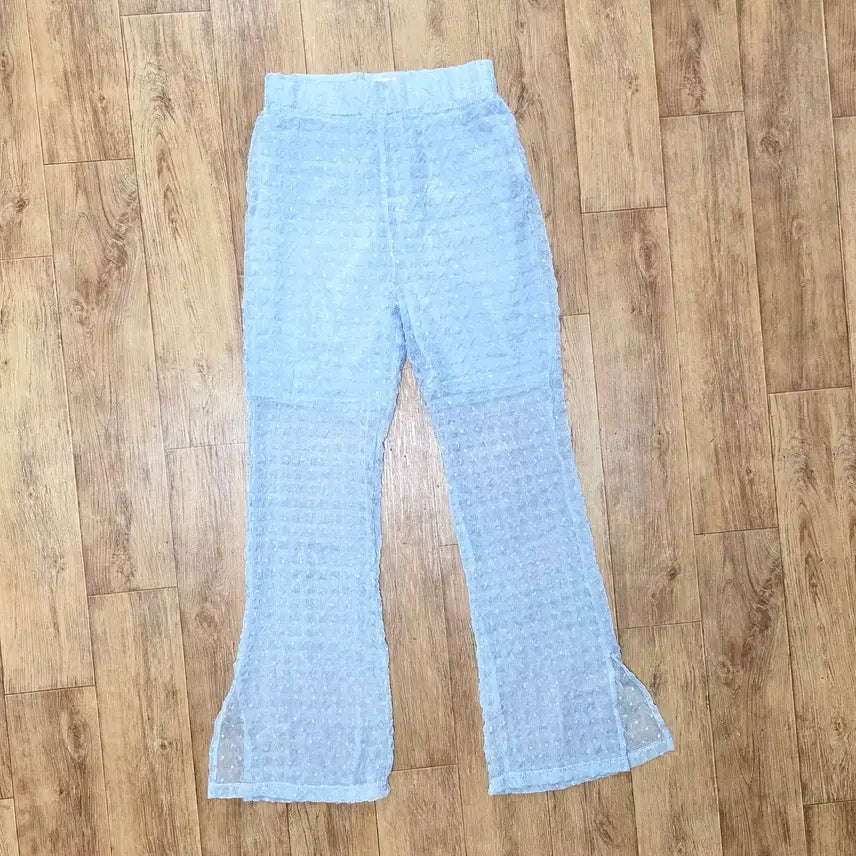 [BUNJANG] Sunburnproject Sheer Layered Bootcut Pants Sky Blue / 썬번프로젝트 쉬어 레이어드 부츠컷 팬츠 55 새상품