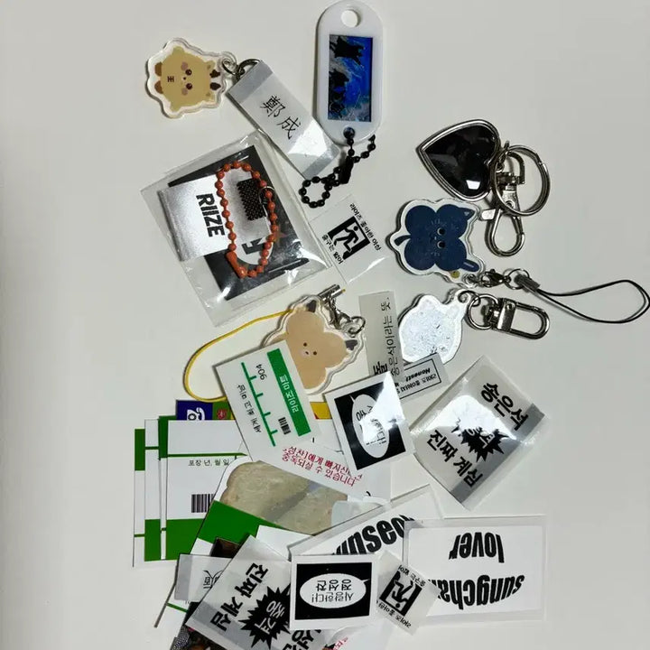 [BUNJANG] RIIZE Wonbin Handmade Epoxy Heart Keychain Bundle Set / 라이즈 비공굿