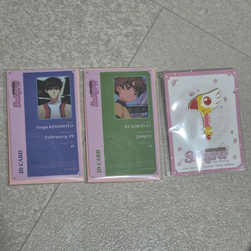 [BUNJANG] Cardcaptor Sakura Movie ID Card Set &amp; Badge / 카드캡터 체리 극장판  ID 카드 2종 + 뱃지 세트