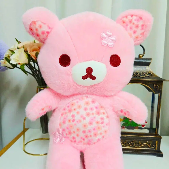 [BUNJANG] Pink Bear Cherry Blossom Pattern Doll / 핑크 곰돌이 벚꽃 패턴 인형 새상품