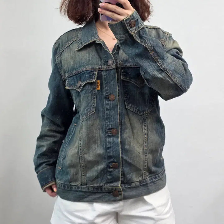 [BUNJANG] Edwin Washed Denim Jacket Blue Jacket / [프립]L/에드윈 워싱 데님자켓 청자켓