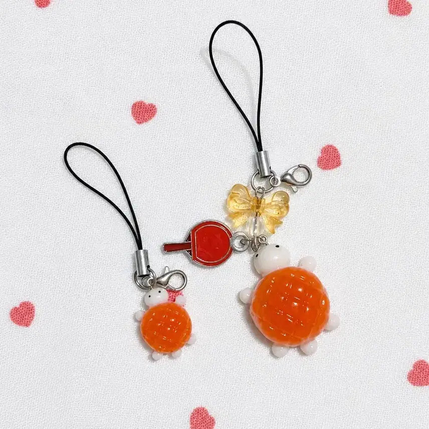 [BUNJANG] Turtle Charm Keychain with Ping Pong Ball Design / 탁구 거북이 키링
