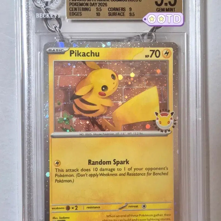 [BUNJANG] Pokemon Pikachu Cosmos Holo 30th Anniversary North American Edition Graded Card BGS 9.5 / 등급카드 BGS9.5 포켓몬카드 북미판 2026 30주년 피카츄 홀로