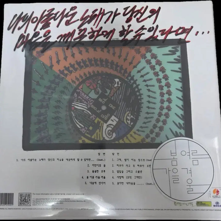 [BUNJANG] BOM YEORUM GAEUL GYEOWUL 2nd Album LP Limited Edition (500 Pressings Zoetrope) / 봄여름가을겨울 - 2집 LP (500판 한정반 조이트로프)
