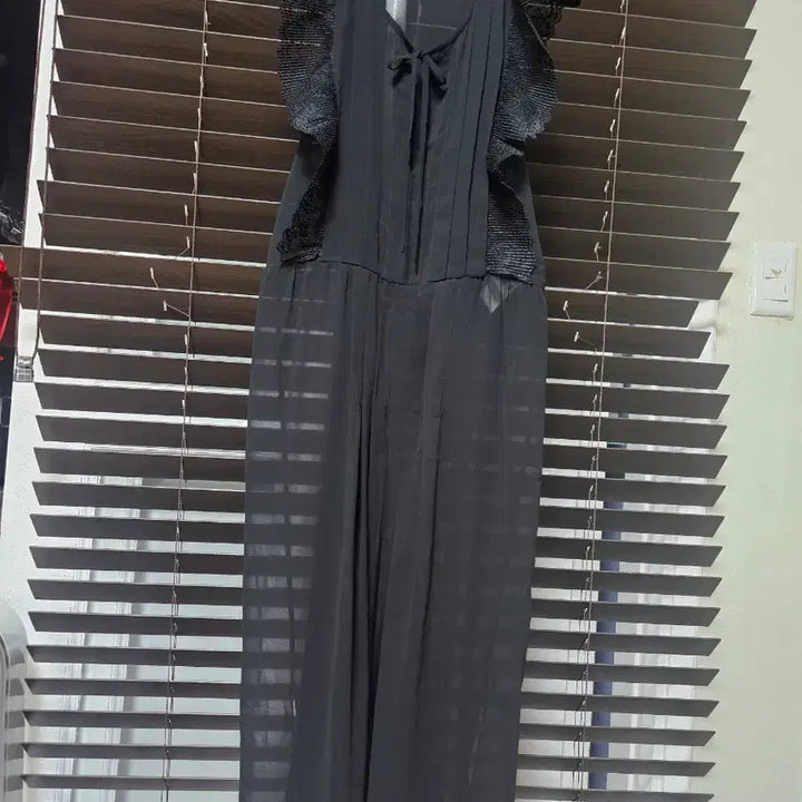[BUNJANG] Sandro Black See-Through Long Dress / 산드로 블랙 시스루 원피스