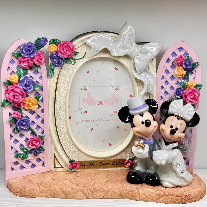 [BUNJANG] Disney Mickey &amp; Minnie Wedding Frame 2001 / 디즈니 미키미니 웨딩액자 2001